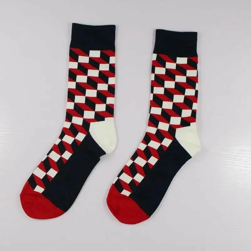 New Stylish Plaid Socks For Men