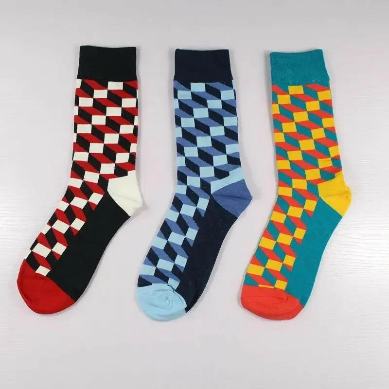 New Stylish Plaid Socks For Men