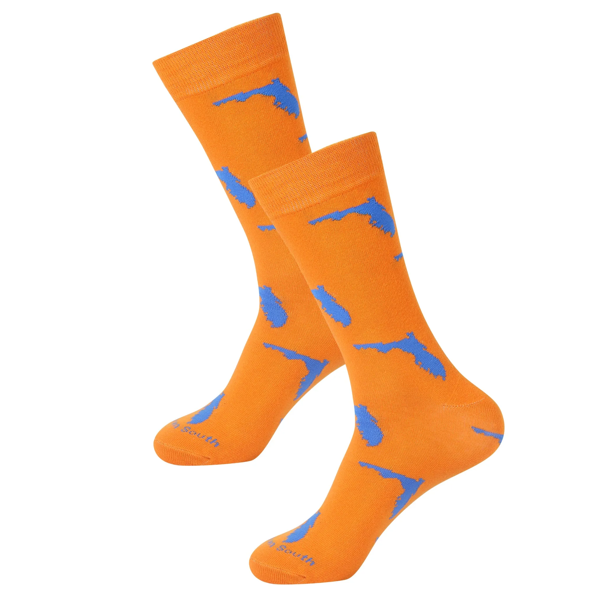 Orange/Blue Florida Shape Socks