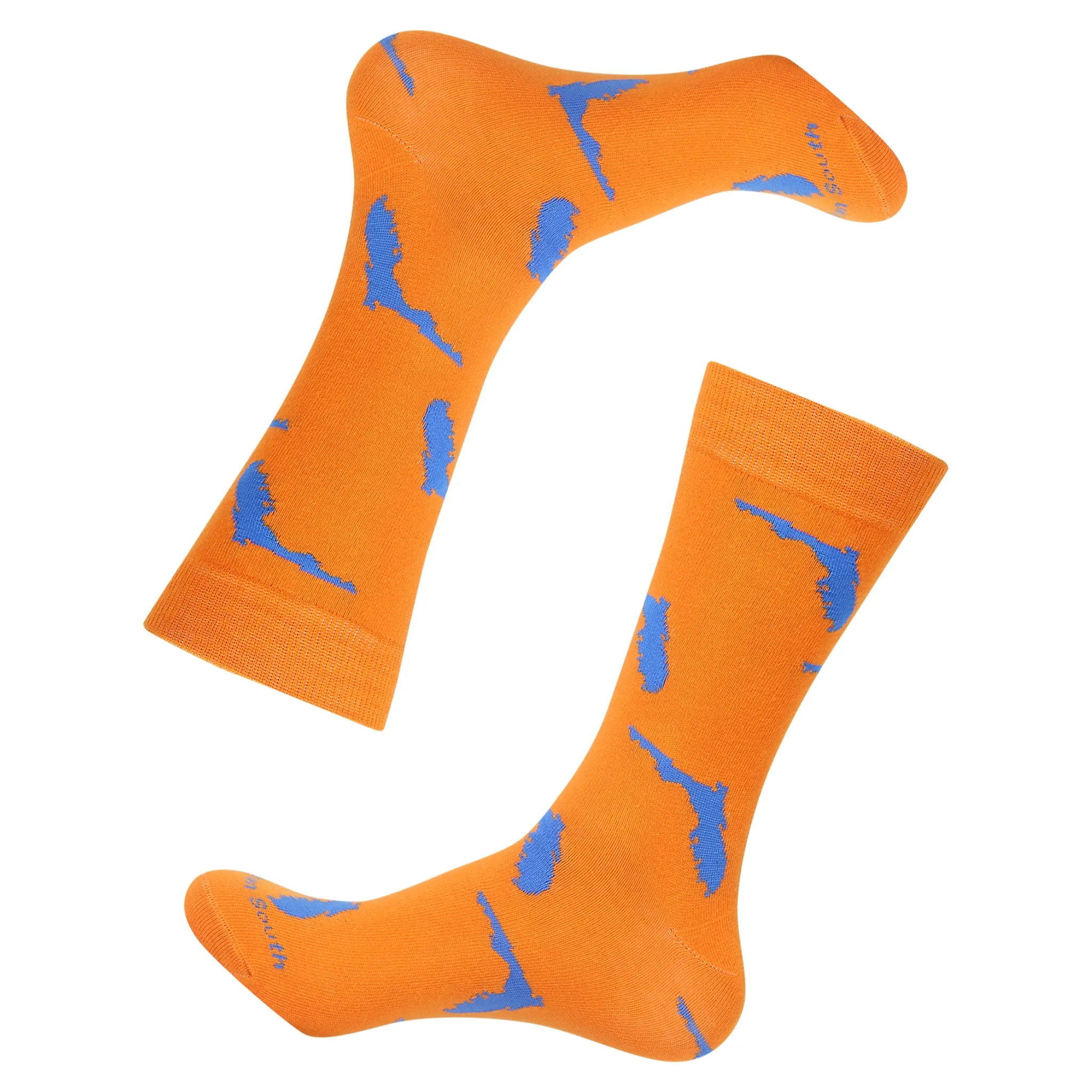 Orange/Blue Florida Shape Socks