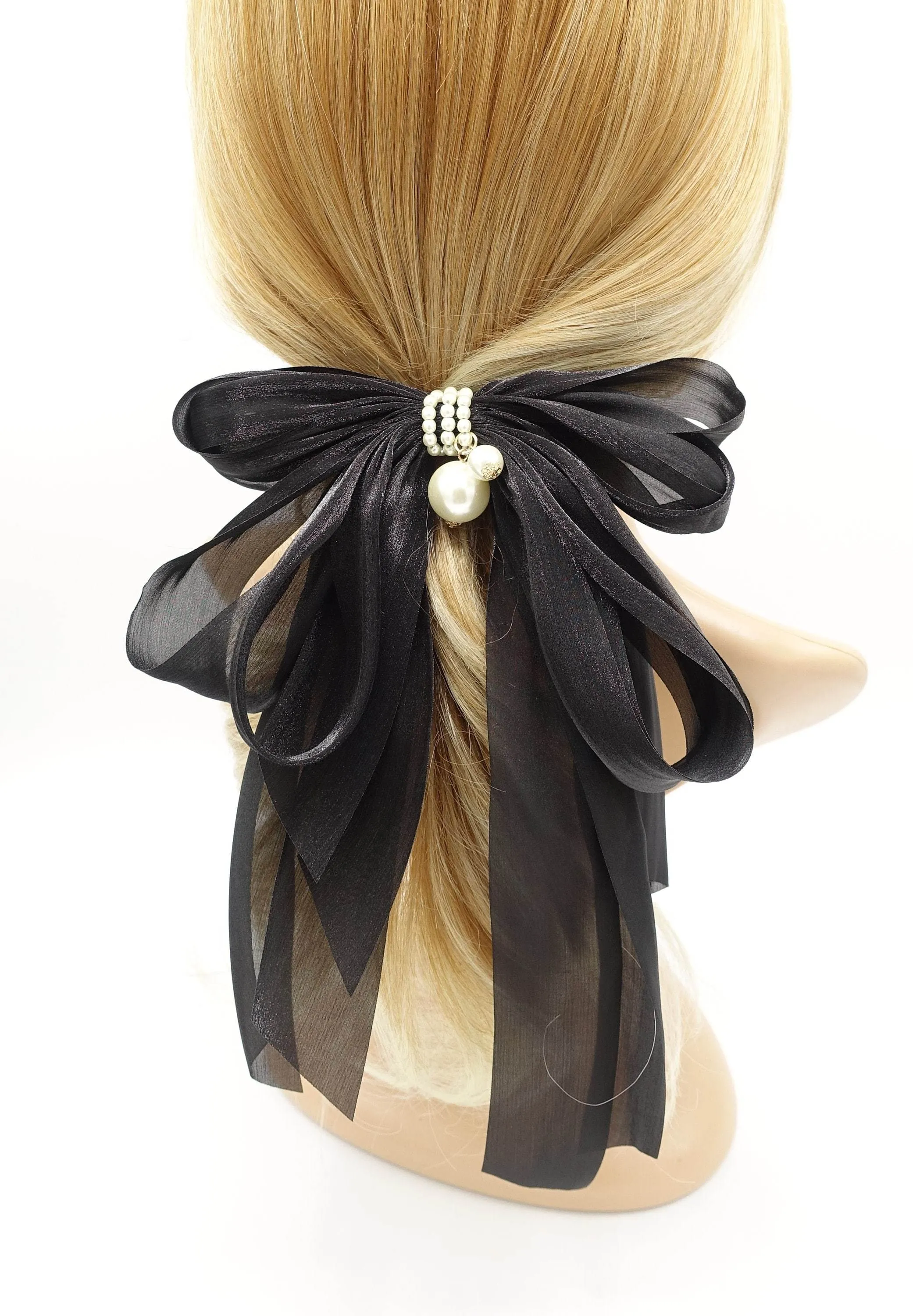 organza multi layered hair bow feminine style hair accessory