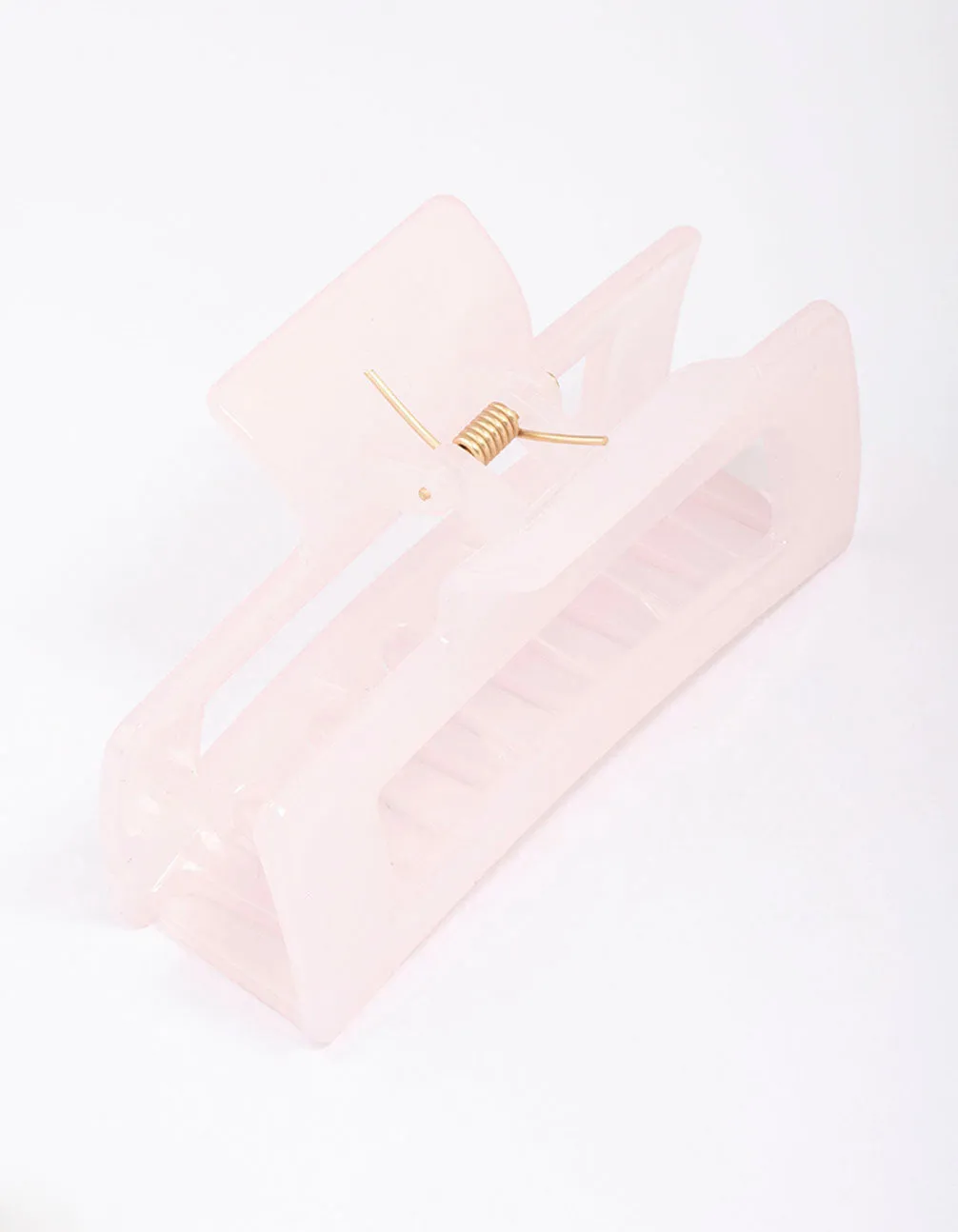 Pastel Pink Rectangular Hair Claw Clip