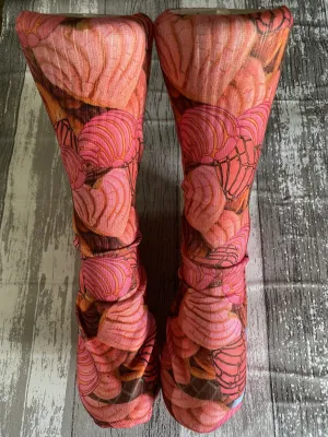 Pink Pan Dulce Novelty socks/Mexican sweet bread