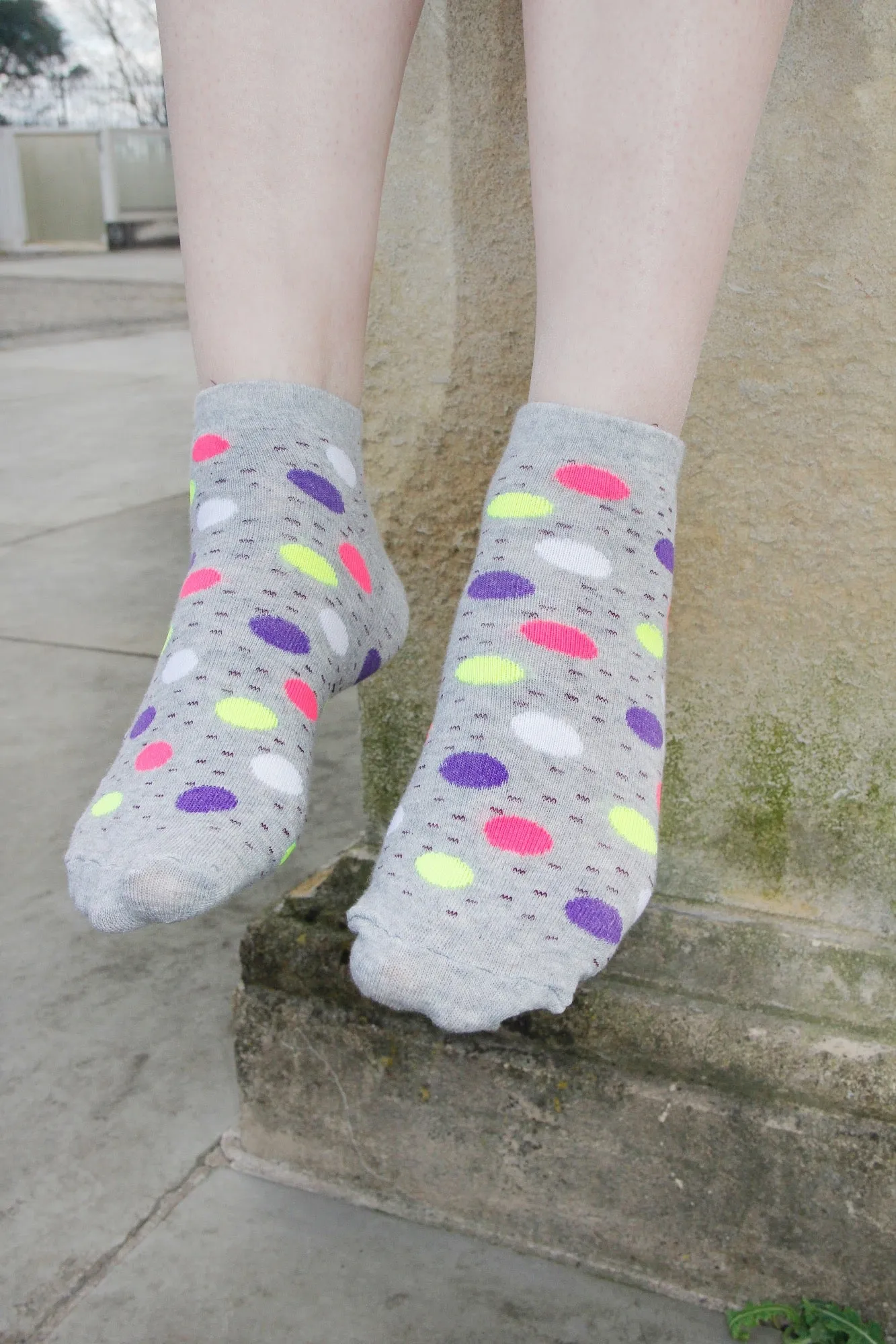 Polka Dot Rich Cotton Socks - Trainer Socks