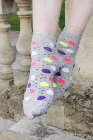 Polka Dot Rich Cotton Socks - Trainer Socks