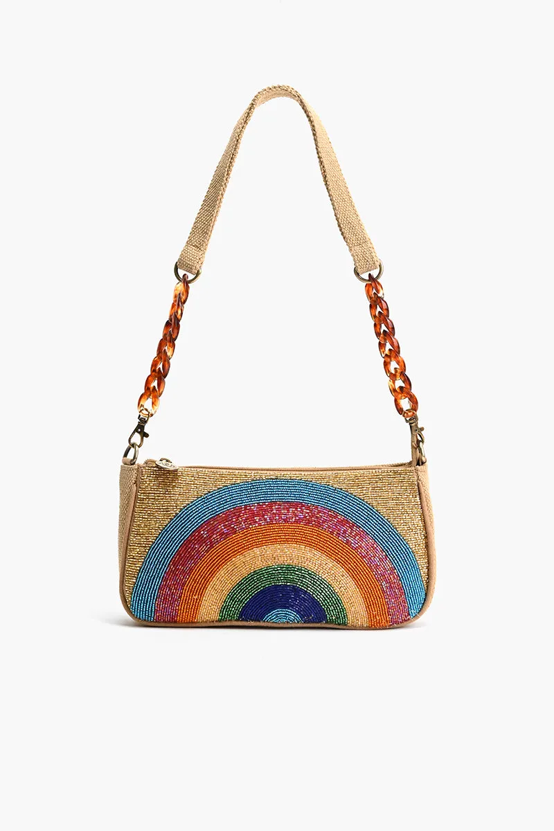 Psychedelic Spiral Beige Shoulder Bag