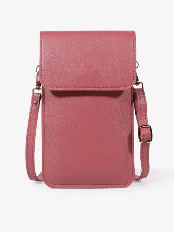 PU Simple Solid Color Sling Bag Shoulder Bag