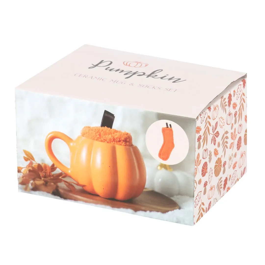 Pumpkin Ceramic Mug and Socks Set