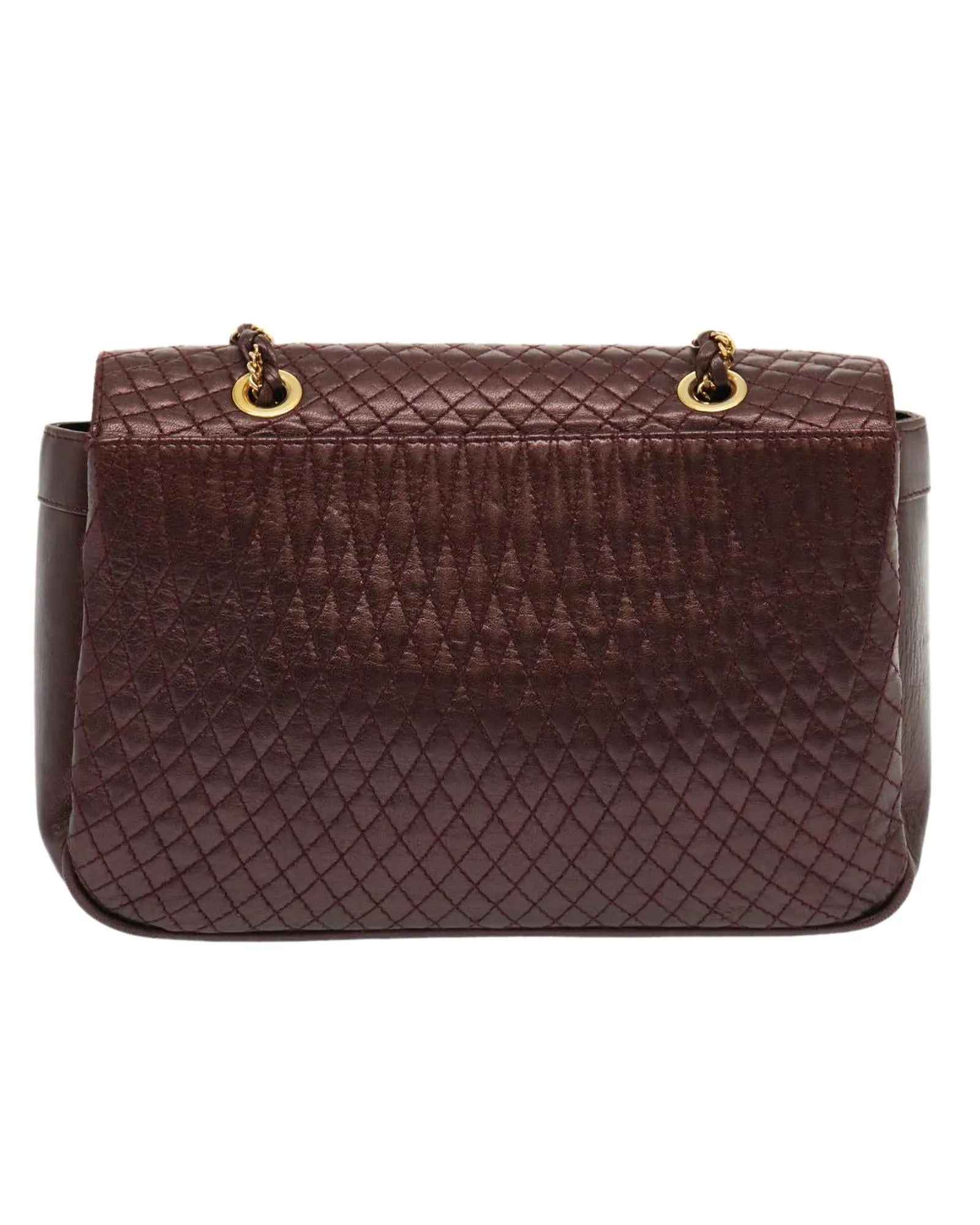 Purple Leather Quilted Shoulder Bag with Chain Strap - Pre-owned