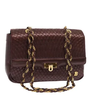 Purple Leather Quilted Shoulder Bag with Chain Strap - Pre-owned