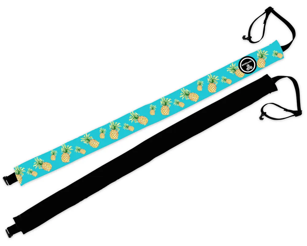 RAVEbandz Adjustable Headbands  - (Pineapples -Teal)