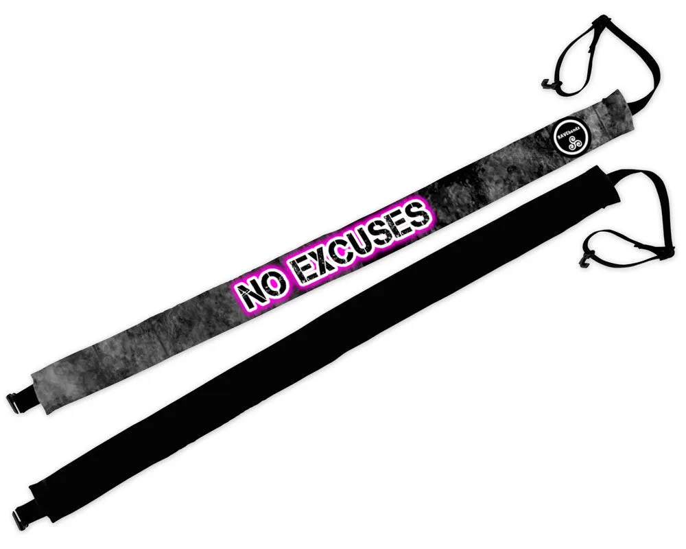 RAVEbandz Adjustable Headbands Slogans - (No Excuses)