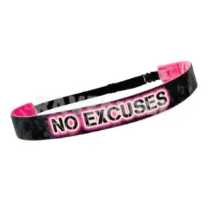 RAVEbandz Adjustable Headbands Slogans - (No Excuses)