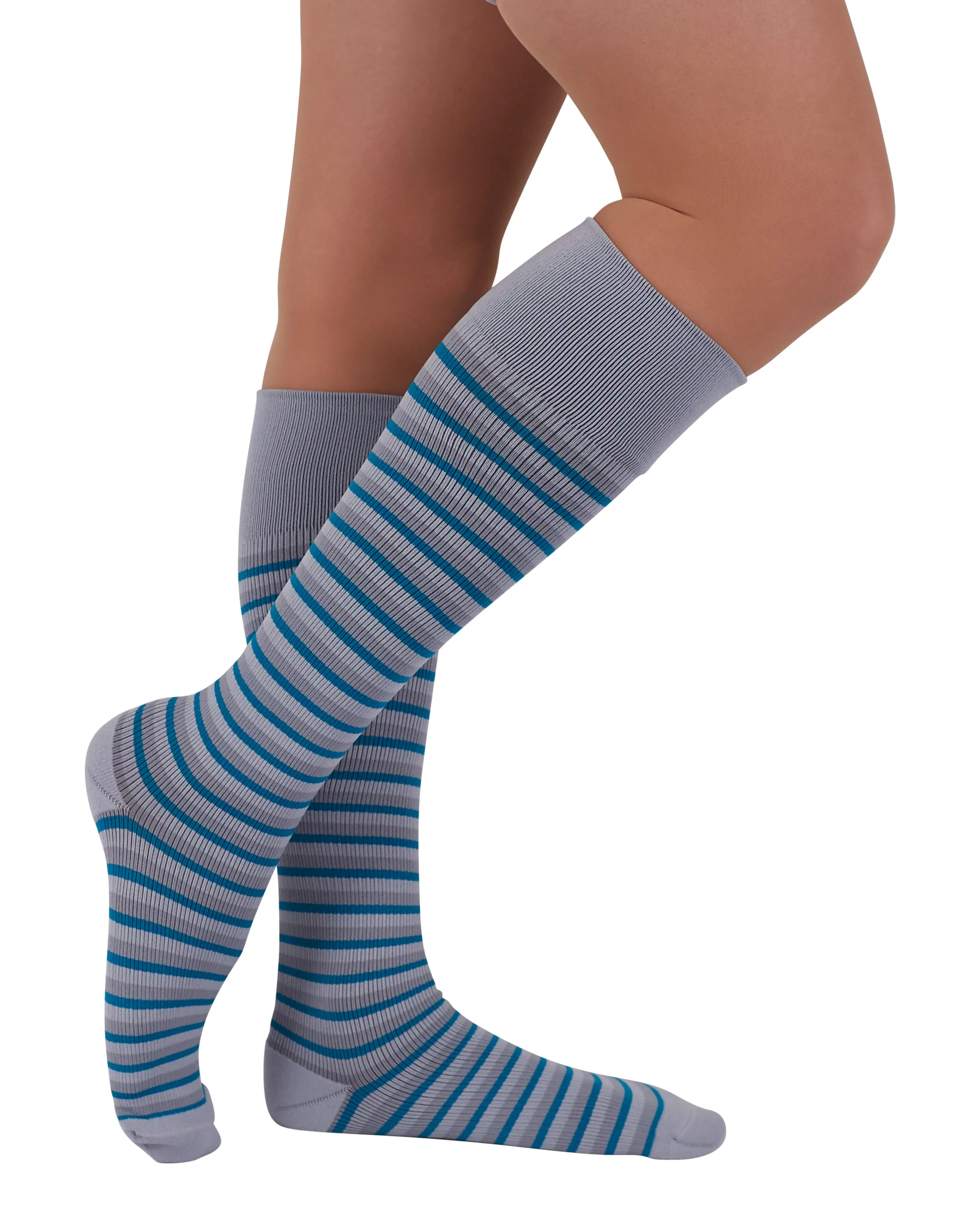 Rejuva Stripe 15-20 mmHg Knee High Compression Socks