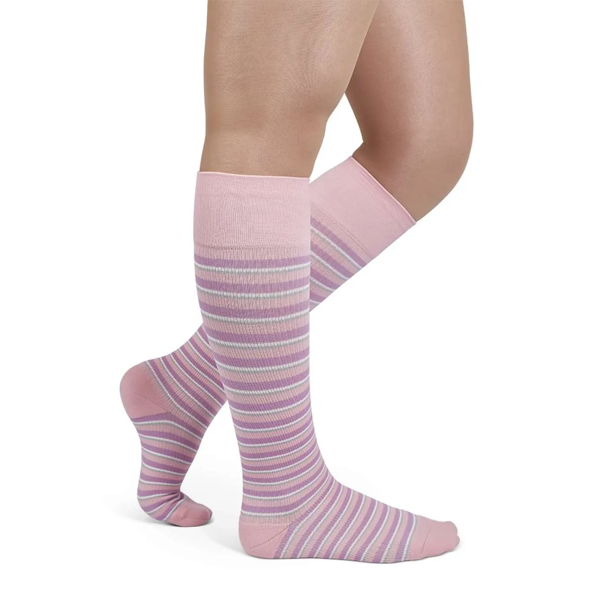 Rejuva Stripe 15-20 mmHg Knee High Compression Socks