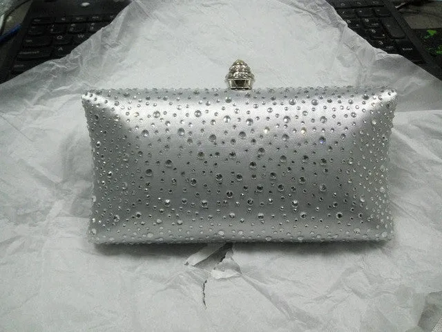 Sparkling Yellow Crystal Evening Clutches Women With Rhinestones Bridal Purses Wedding Prom Box Clutch Bag Handbags Shoulder Bag