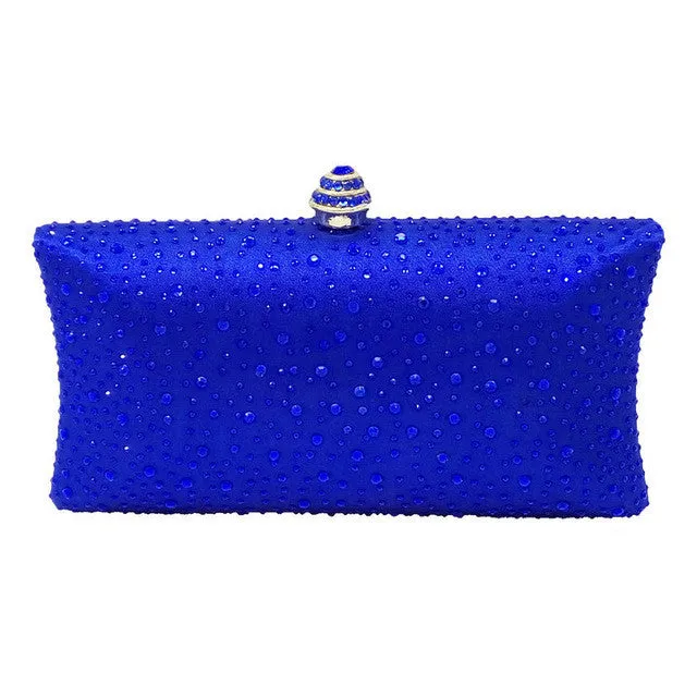 Sparkling Yellow Crystal Evening Clutches Women With Rhinestones Bridal Purses Wedding Prom Box Clutch Bag Handbags Shoulder Bag