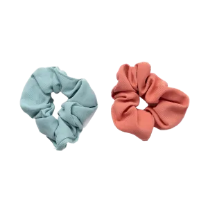 Stilen Ribbed Scrunchie Set - Sky & Terracotta