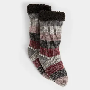 Striped Slipper Sock - Grey Multi