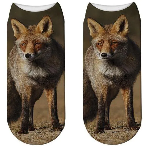 Stylish Enchanting Men & Women 3D Fox Print Socks