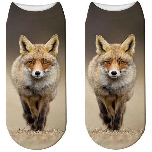 Stylish Enchanting Men & Women 3D Fox Print Socks