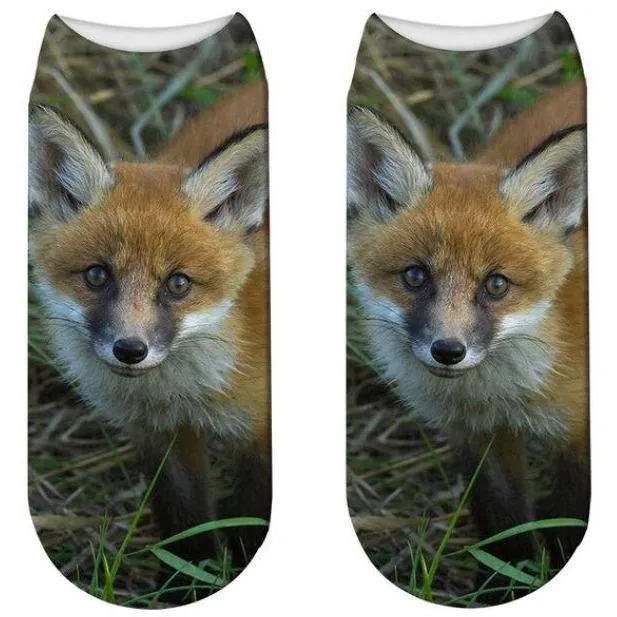 Stylish Enchanting Men & Women 3D Fox Print Socks