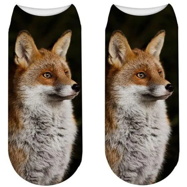 Stylish Enchanting Men & Women 3D Fox Print Socks