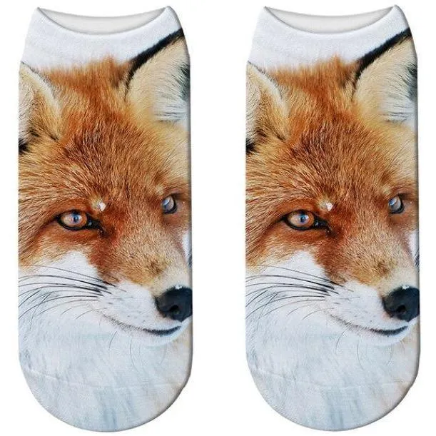 Stylish Enchanting Men & Women 3D Fox Print Socks