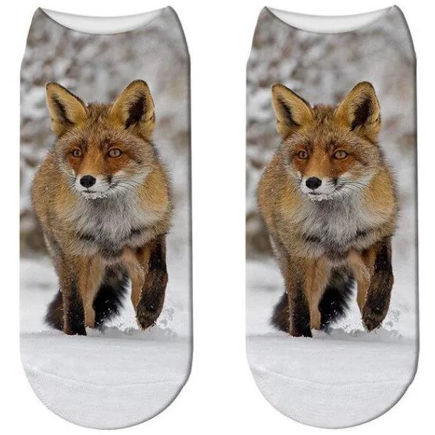 Stylish Enchanting Men & Women 3D Fox Print Socks