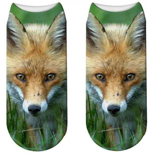 Stylish Enchanting Men & Women 3D Fox Print Socks