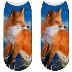 Stylish Enchanting Men & Women 3D Fox Print Socks