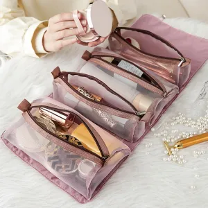 Stylish Waterproof Cosmetic Bag with Large Capacity and Multiple Functions