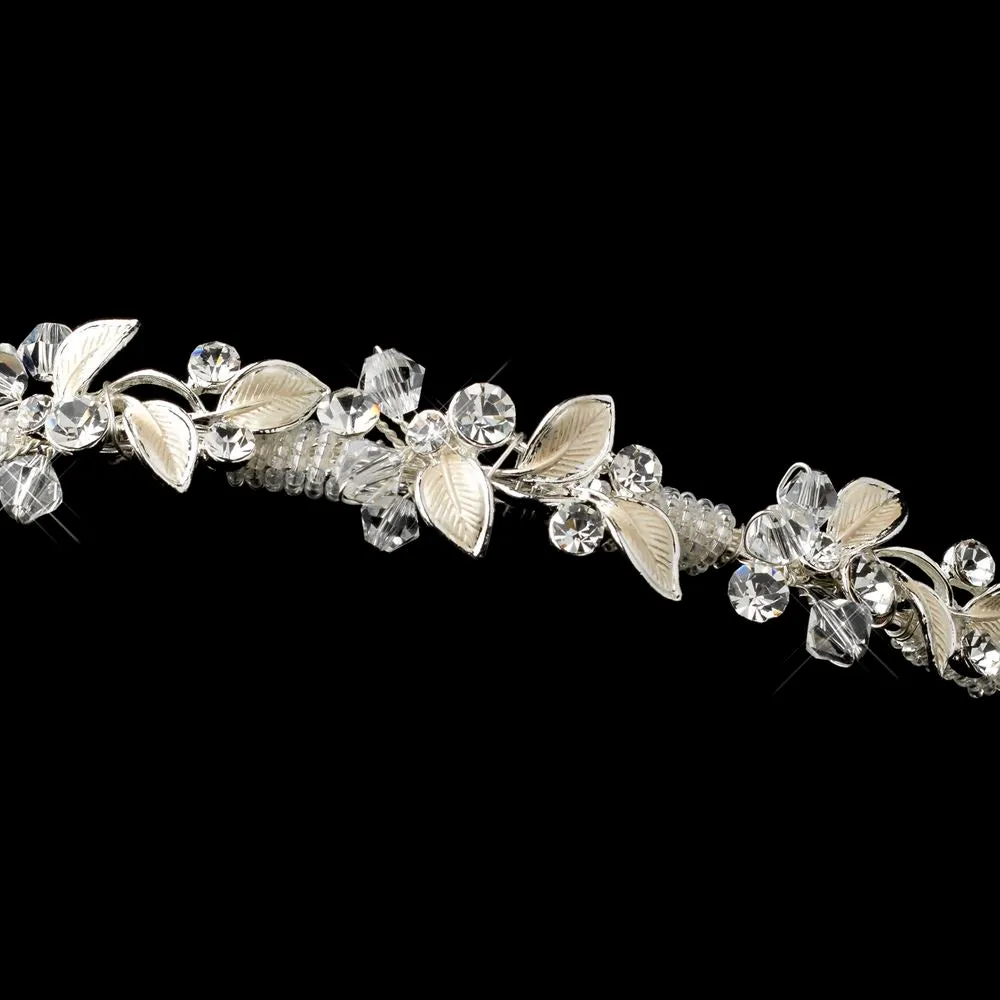 Super Pretty Swarovski Crystal Leaf Floral Headband