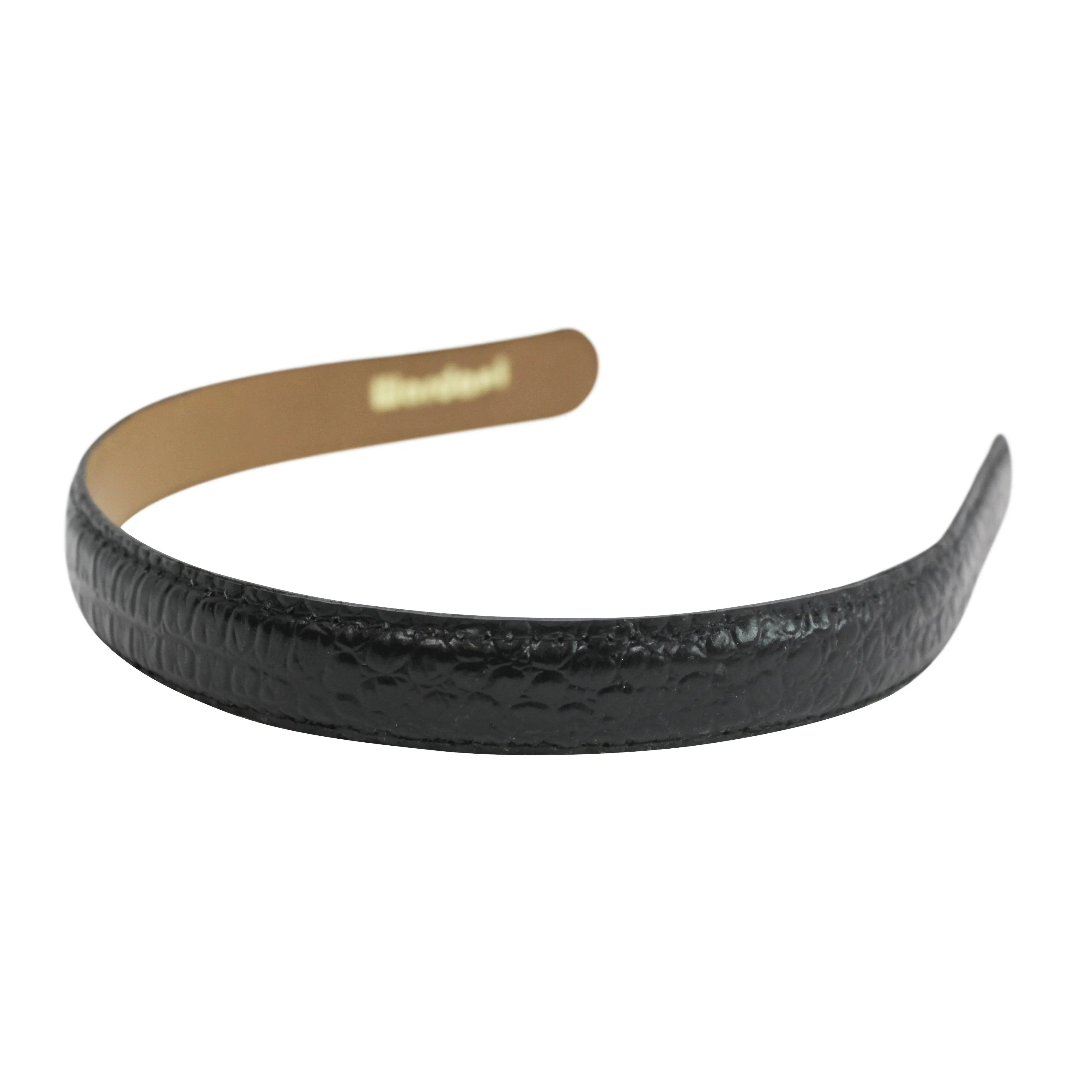 Wardani Croc Embossed Leather Headbands 3/4" Wide