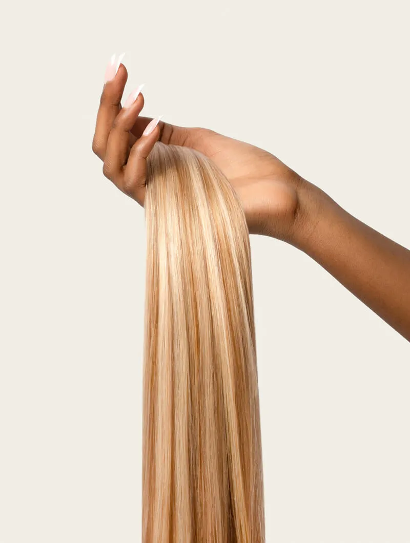 Warm Blonde Highlighted, 20" Quad Clip-In Hair Extensions, F60/27A | 265g