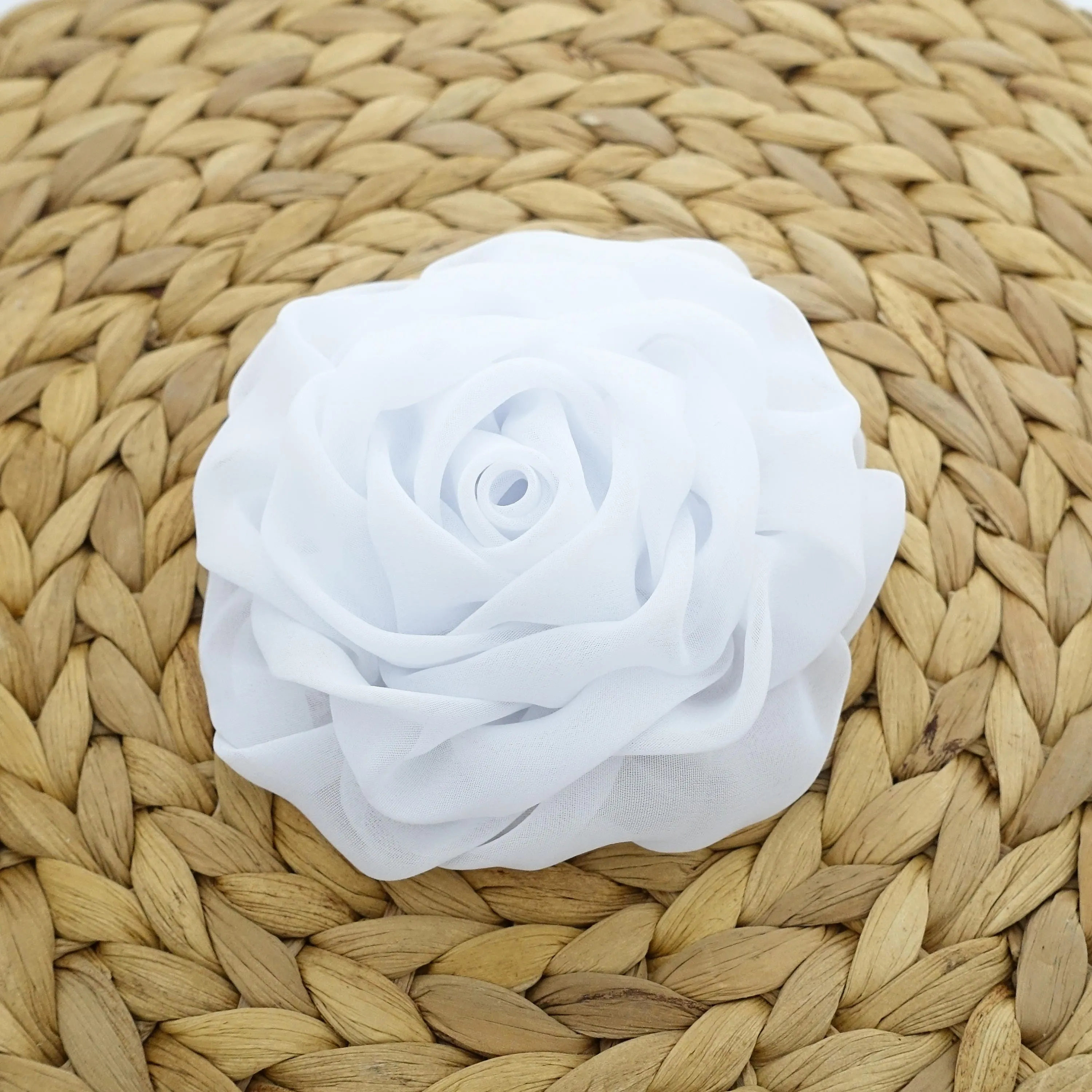 White Rose Flower Hair Clip Women Flower Corsage Brooch Accessories