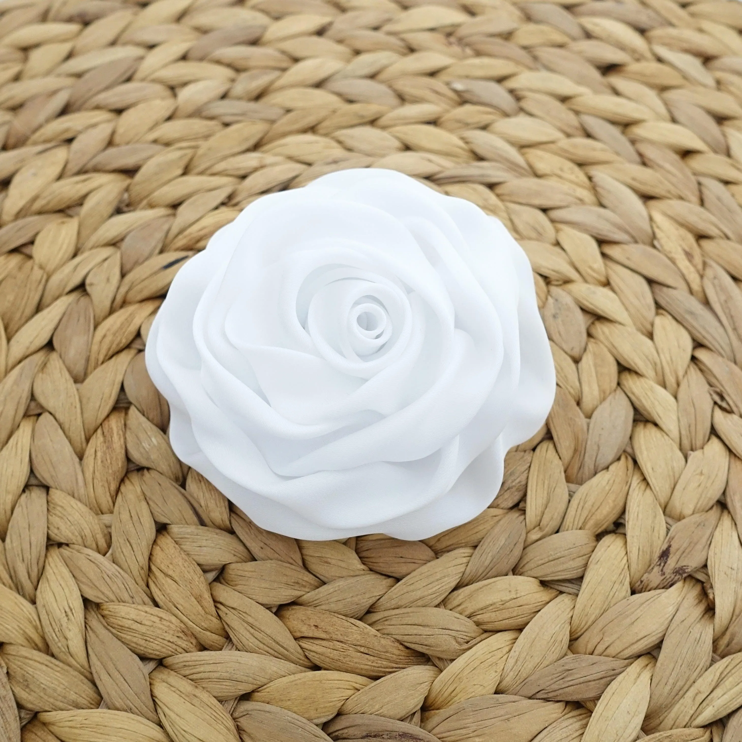 White Rose Flower Hair Clip Women Flower Corsage Brooch Accessories