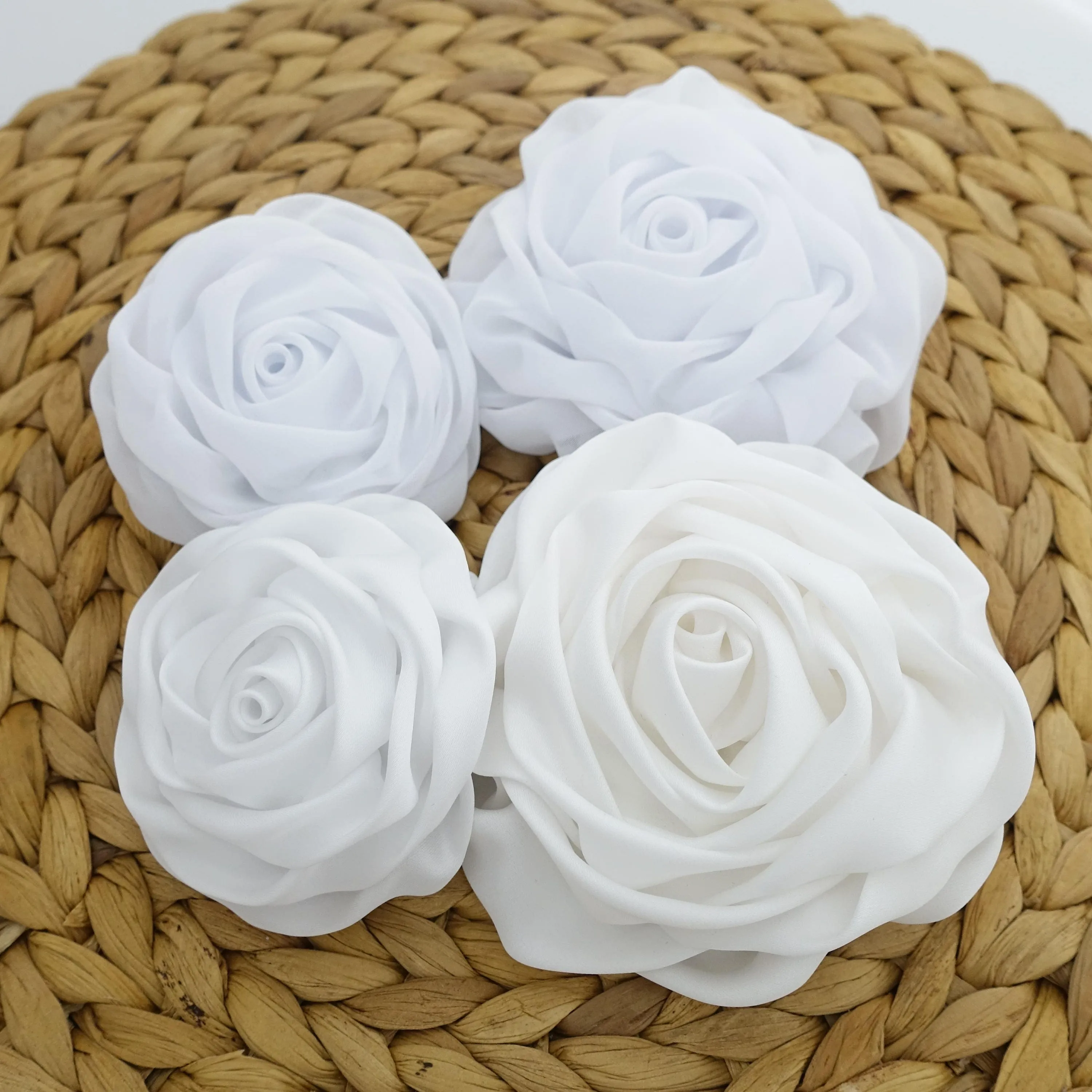 White Rose Flower Hair Clip Women Flower Corsage Brooch Accessories