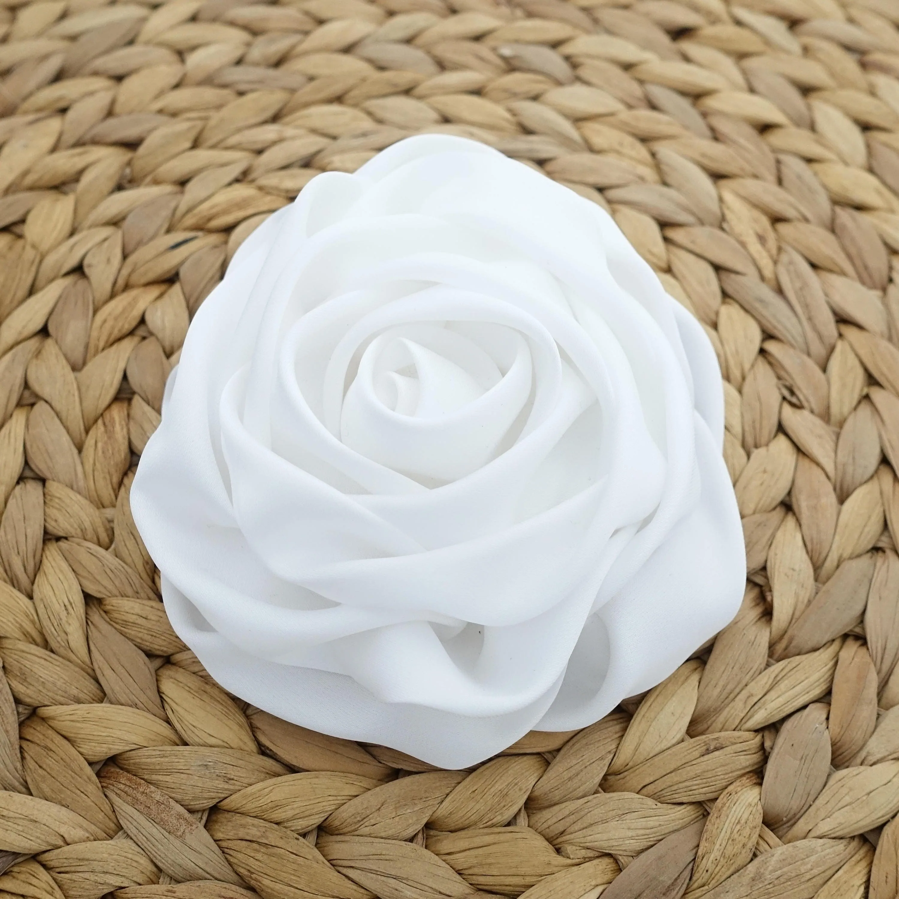 White Rose Flower Hair Clip Women Flower Corsage Brooch Accessories