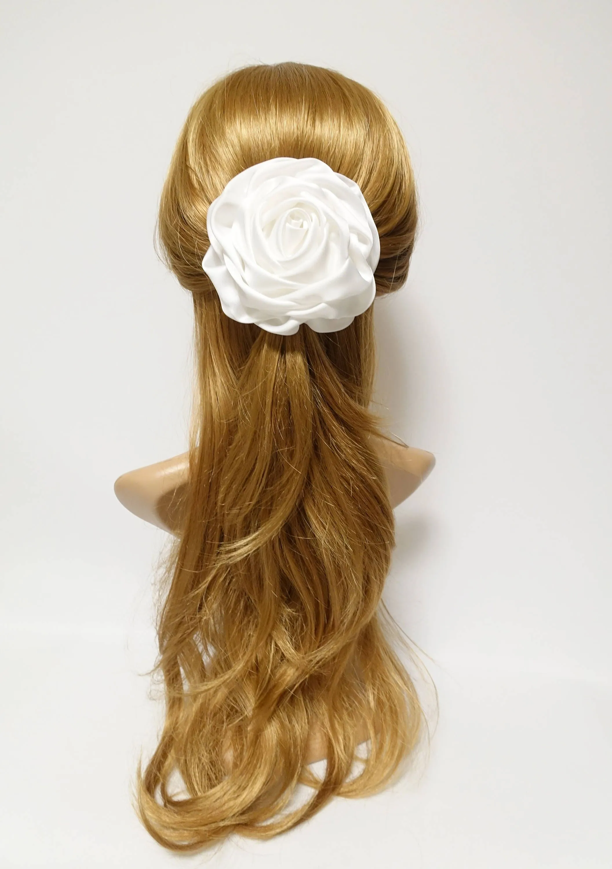 White Rose Flower Hair Clip Women Flower Corsage Brooch Accessories