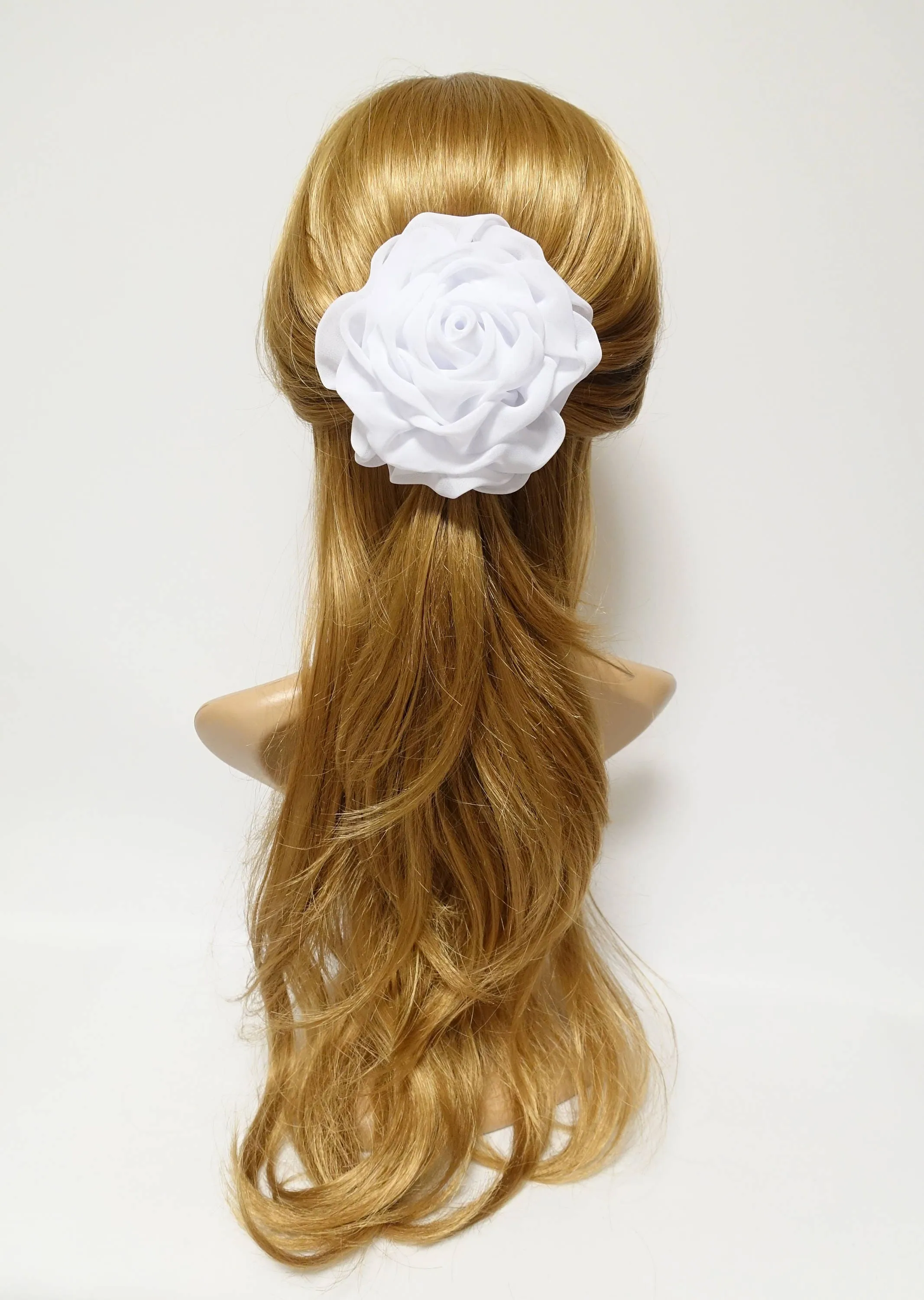 White Rose Flower Hair Clip Women Flower Corsage Brooch Accessories