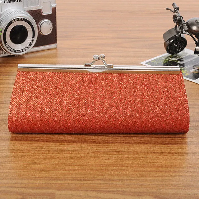 YEJIA FASHION Dazzling Evening Party Bag Women Handbag Chain Design Long Envelope Bags Elegant Lady Phone Card Bag Coin Wallet