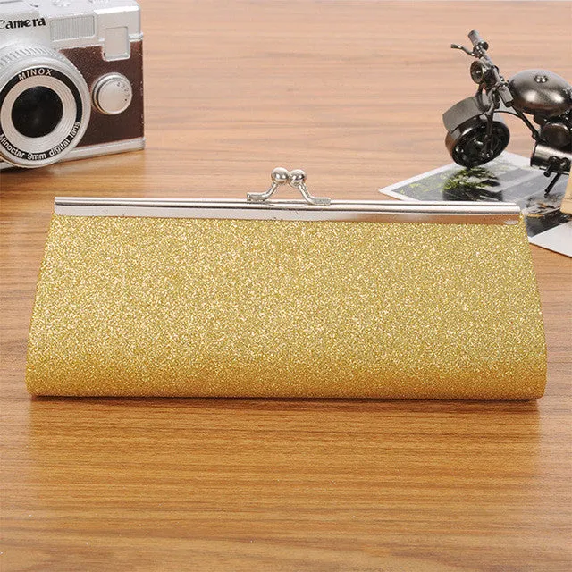 YEJIA FASHION Dazzling Evening Party Bag Women Handbag Chain Design Long Envelope Bags Elegant Lady Phone Card Bag Coin Wallet