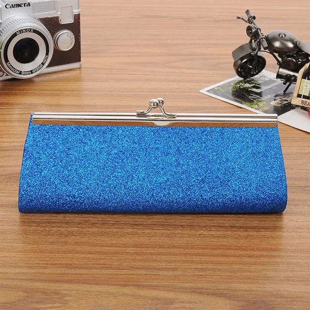 YEJIA FASHION Dazzling Evening Party Bag Women Handbag Chain Design Long Envelope Bags Elegant Lady Phone Card Bag Coin Wallet